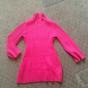 French Connection hot pink sweater dress, Size Large. Only worn once